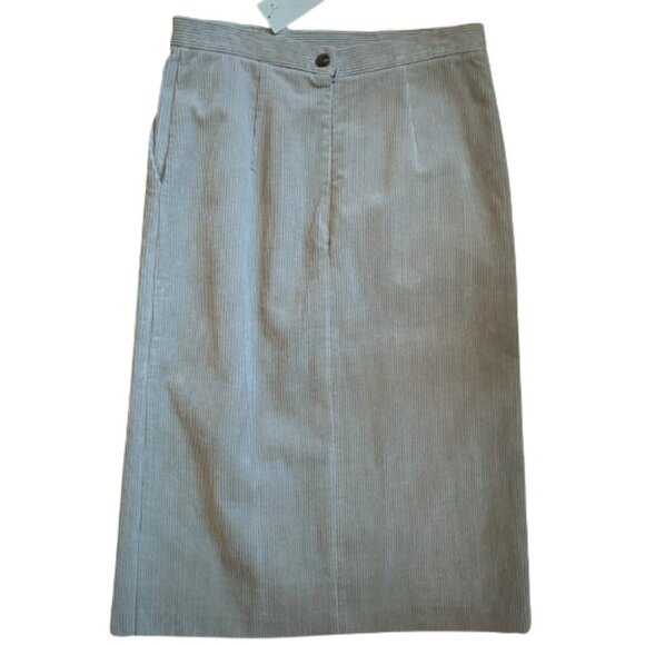 2/$40 NWT Oak + Fort corduroy light gray midi pencil skirt M - Picture 6 of 14